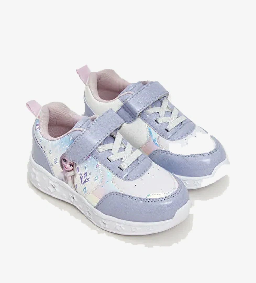Frozen Baskılı Tabanı Işıklı Kız Çocuk Spor Ayakkabı - Görsel 1