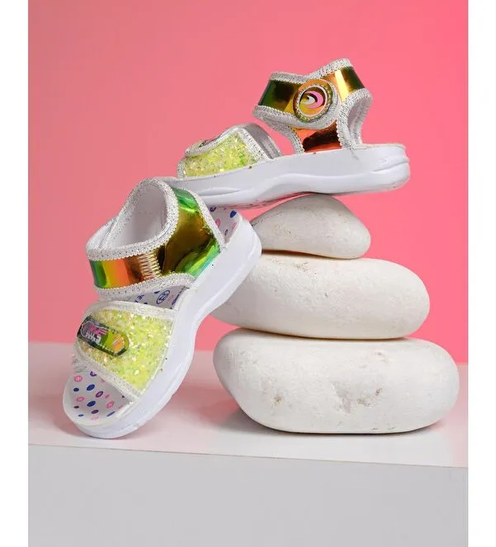 Oksit Yum Hologram Desenli Cırtlı Kız Bebek Sandalet model görseli