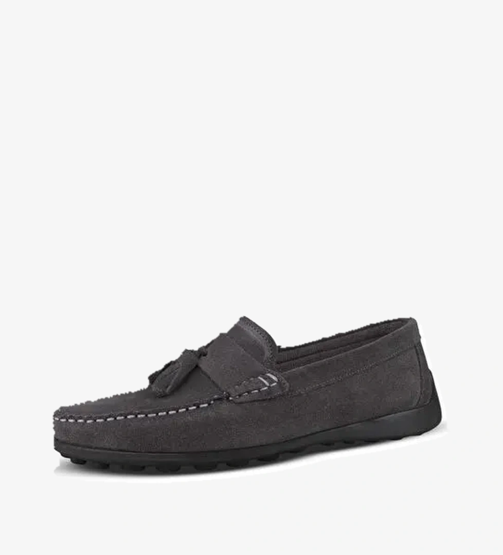 Erkek Günlük Ayakkabı - Gri, Nubuk Deri - Görsel 1