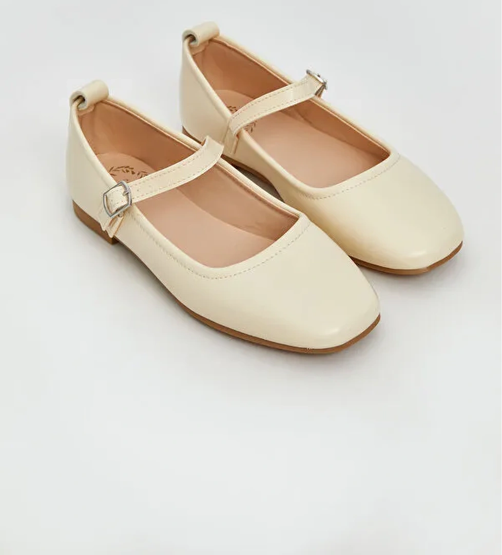 Lcw Steps Mavi Lcw Steps Deri Görünümlü Kız Çocuk Babet