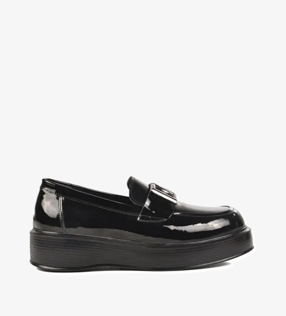 Siyah Rugan Hakiki Deri Erkek Klasik Ayakkabı Premium 2127 M