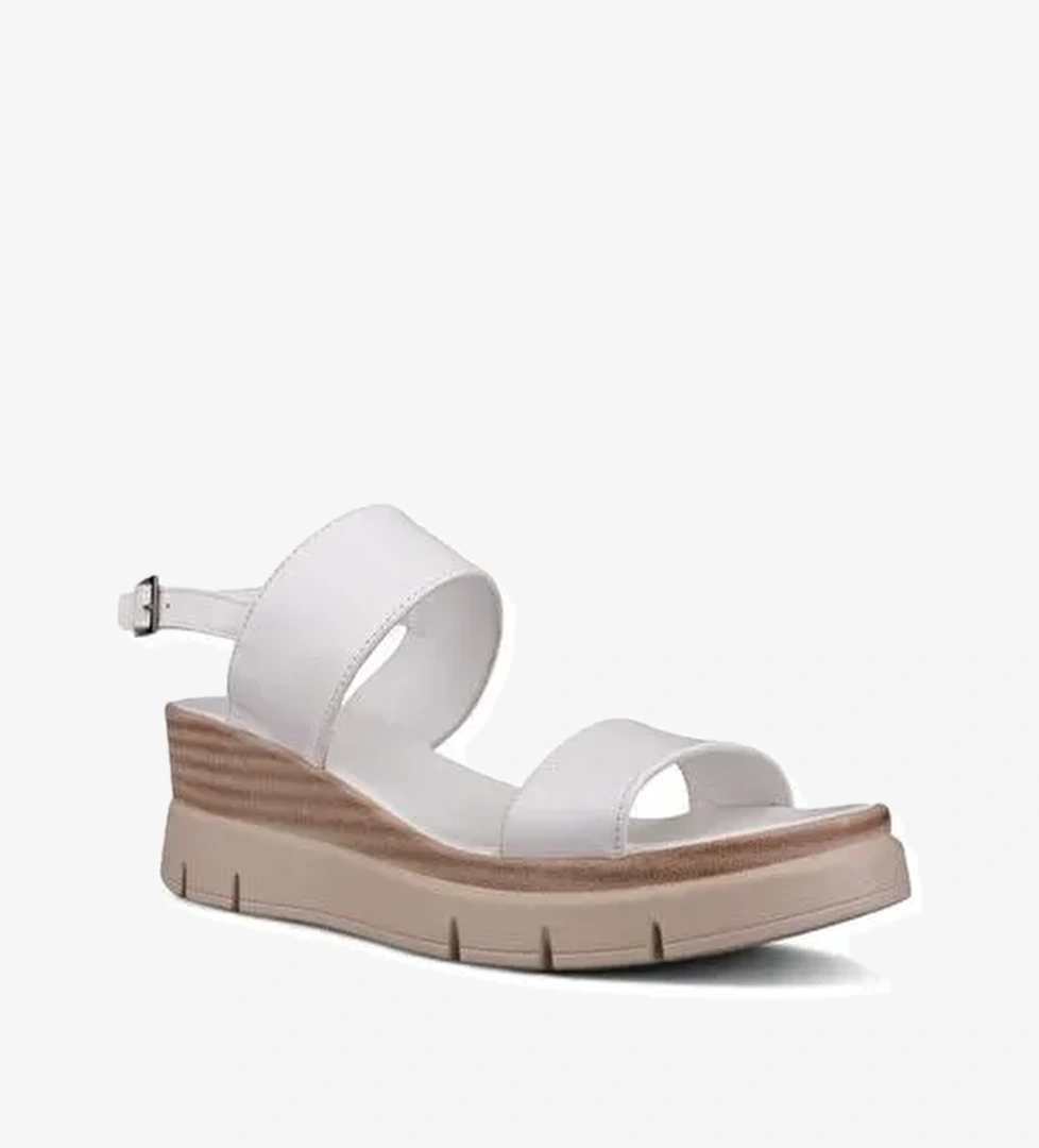 Kadın Günlük Sandalet - Beyaz, Deri