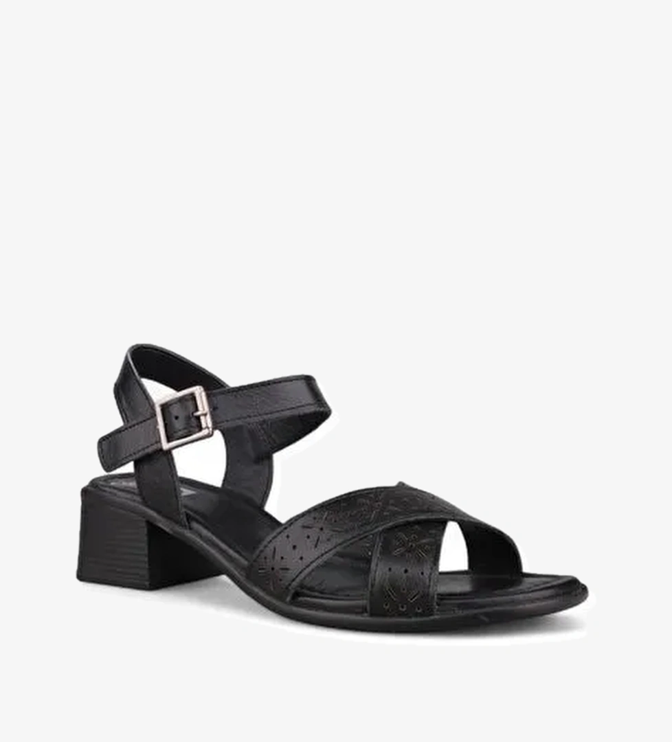 Kadın Günlük Sandalet - Siyah, Deri