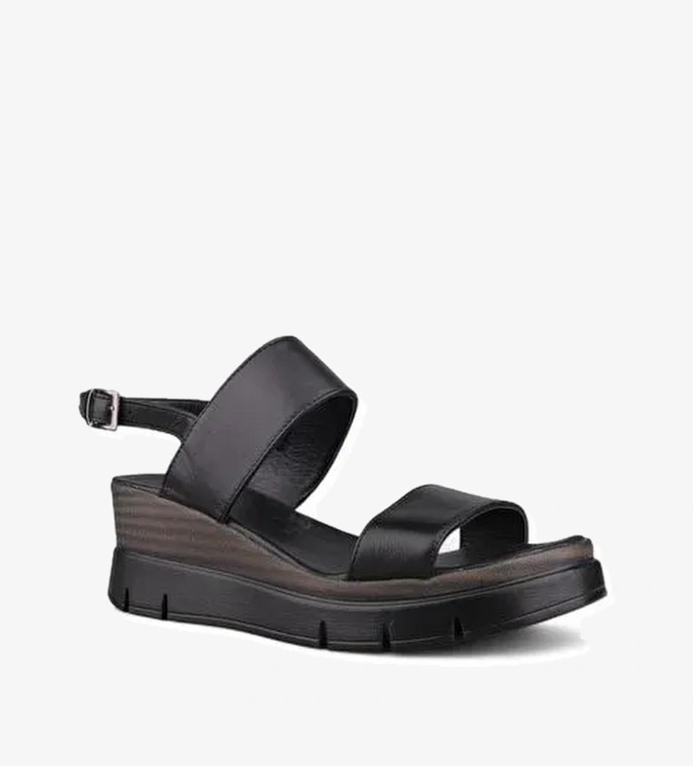 Kadın Günlük Sandalet - Siyah, Deri