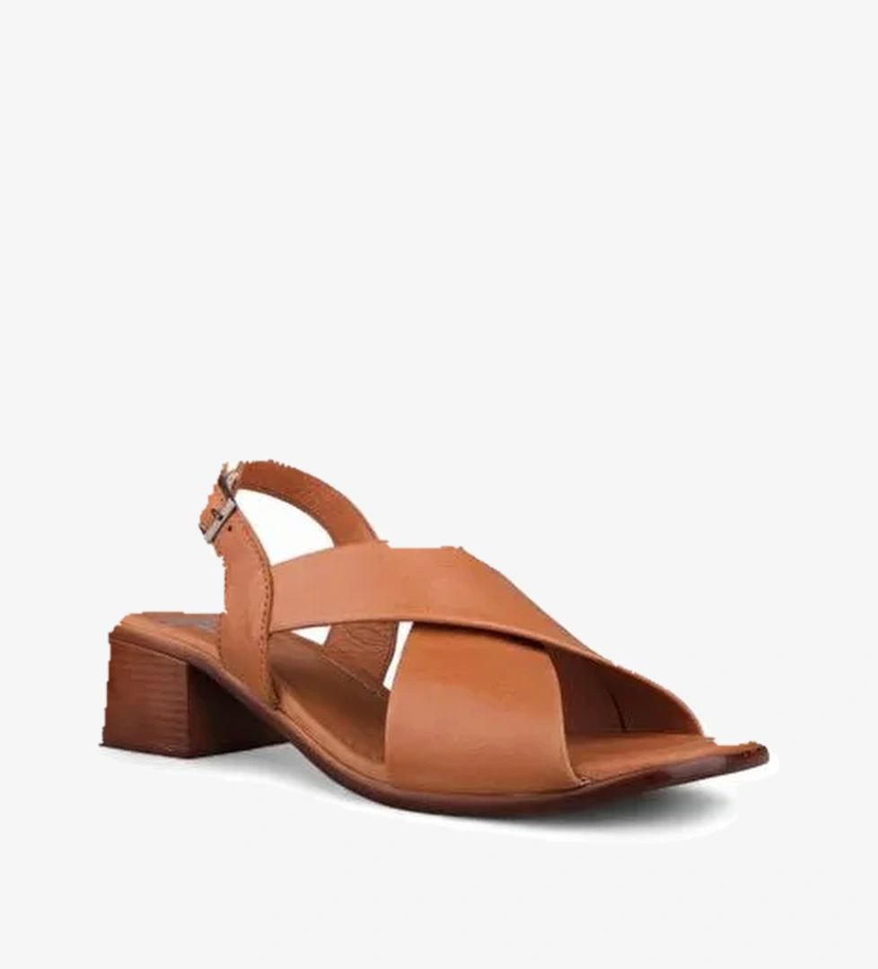 Kadın Günlük Sandalet - Taba, Deri