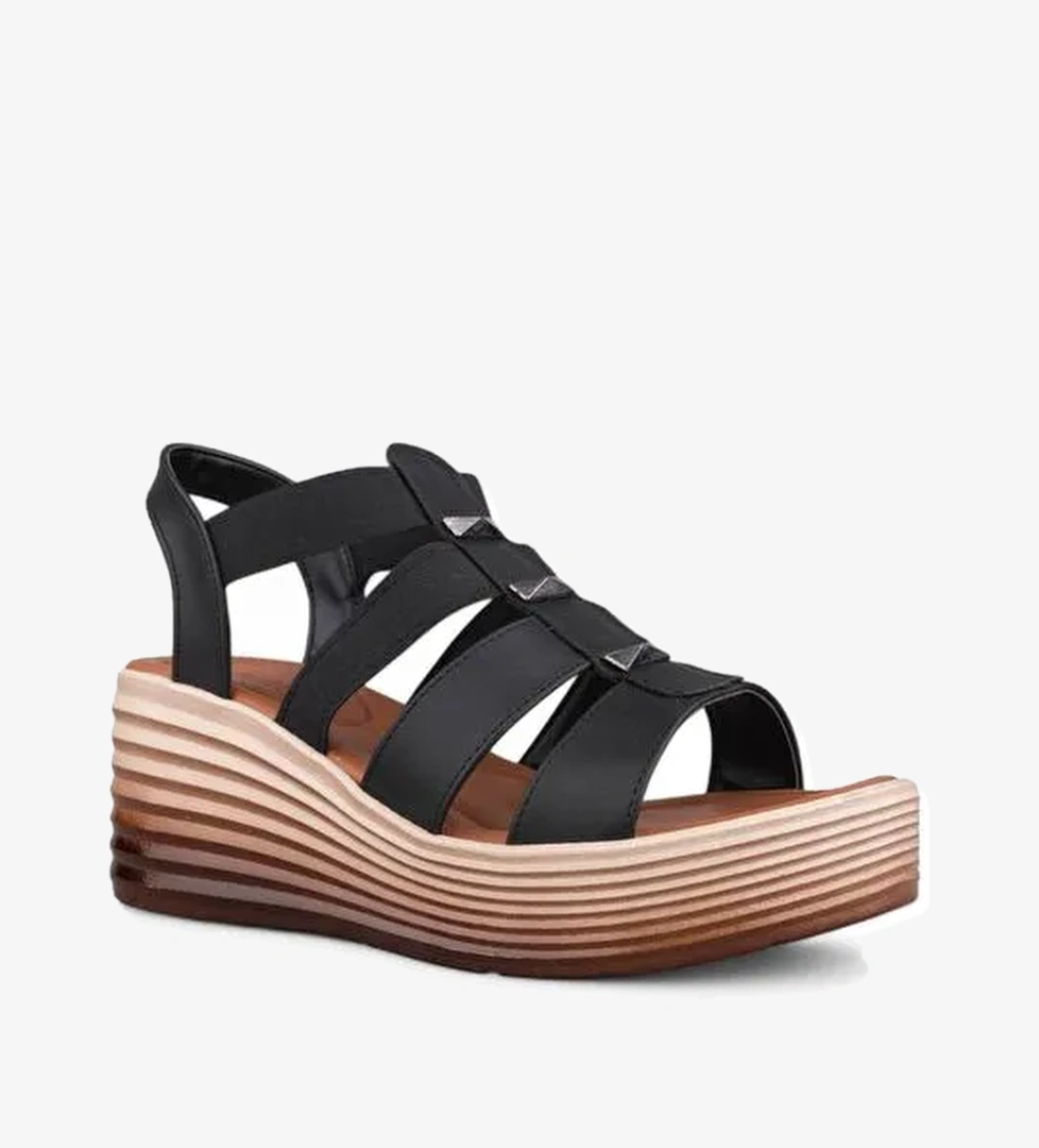 Kadın Sıyah Günlük Sandalet - Siyah, Deri - Görsel 1