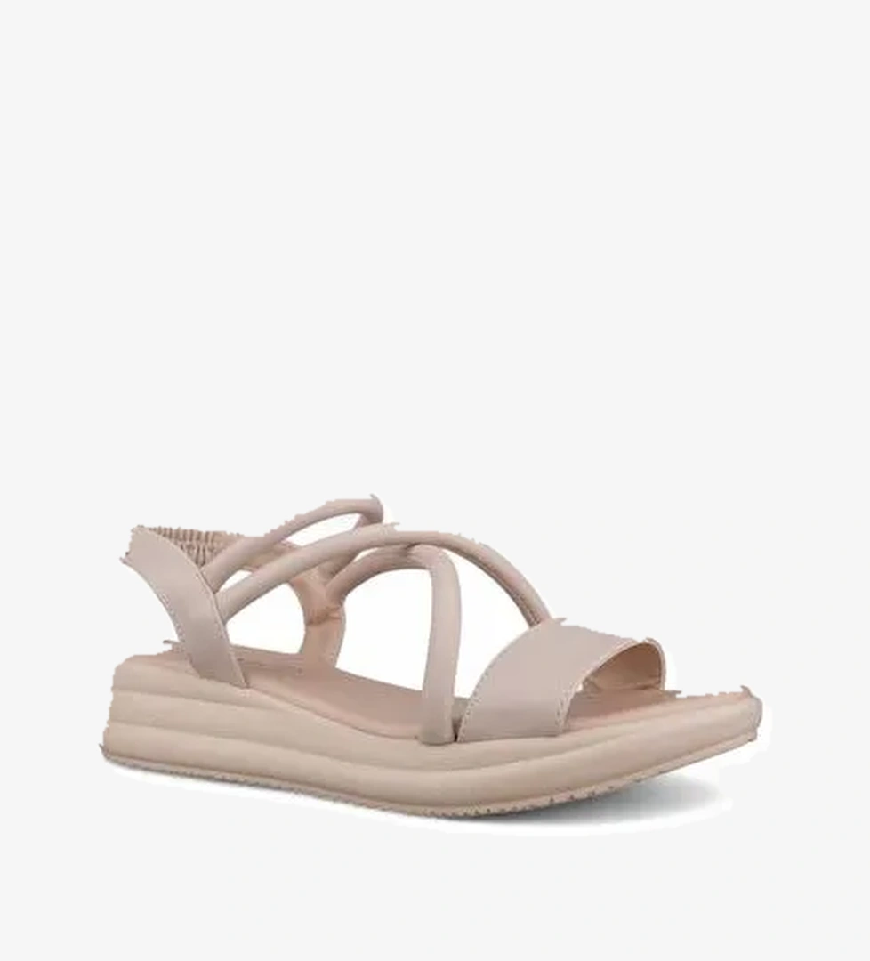 Kadın Günlük Sandalet - Bej, Tekstil