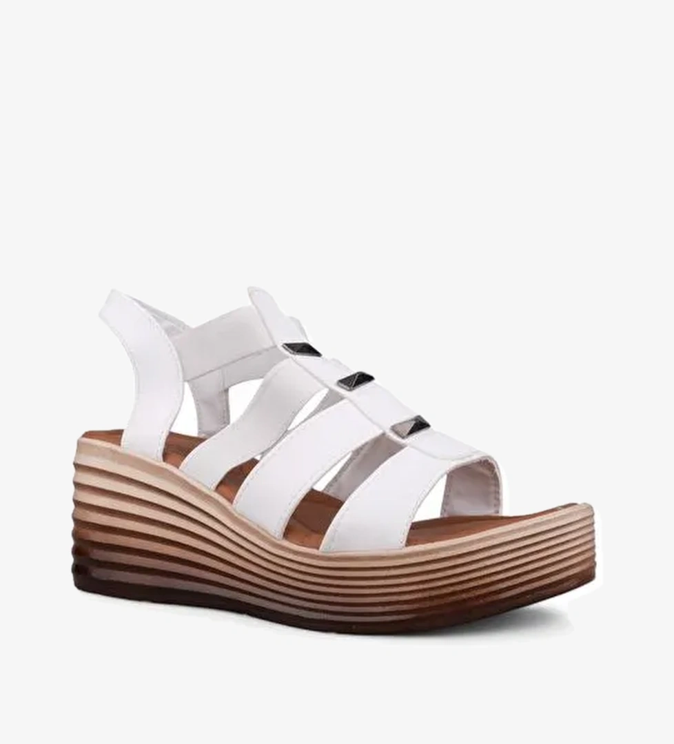 Kadın Günlük Sandalet - Beyaz, Deri