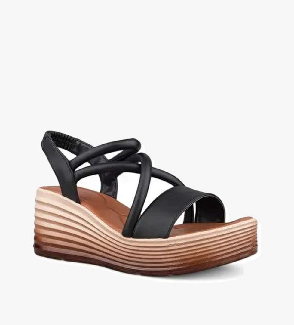 Kadın Sıyah Günlük Sandalet - Siyah, Tekstil