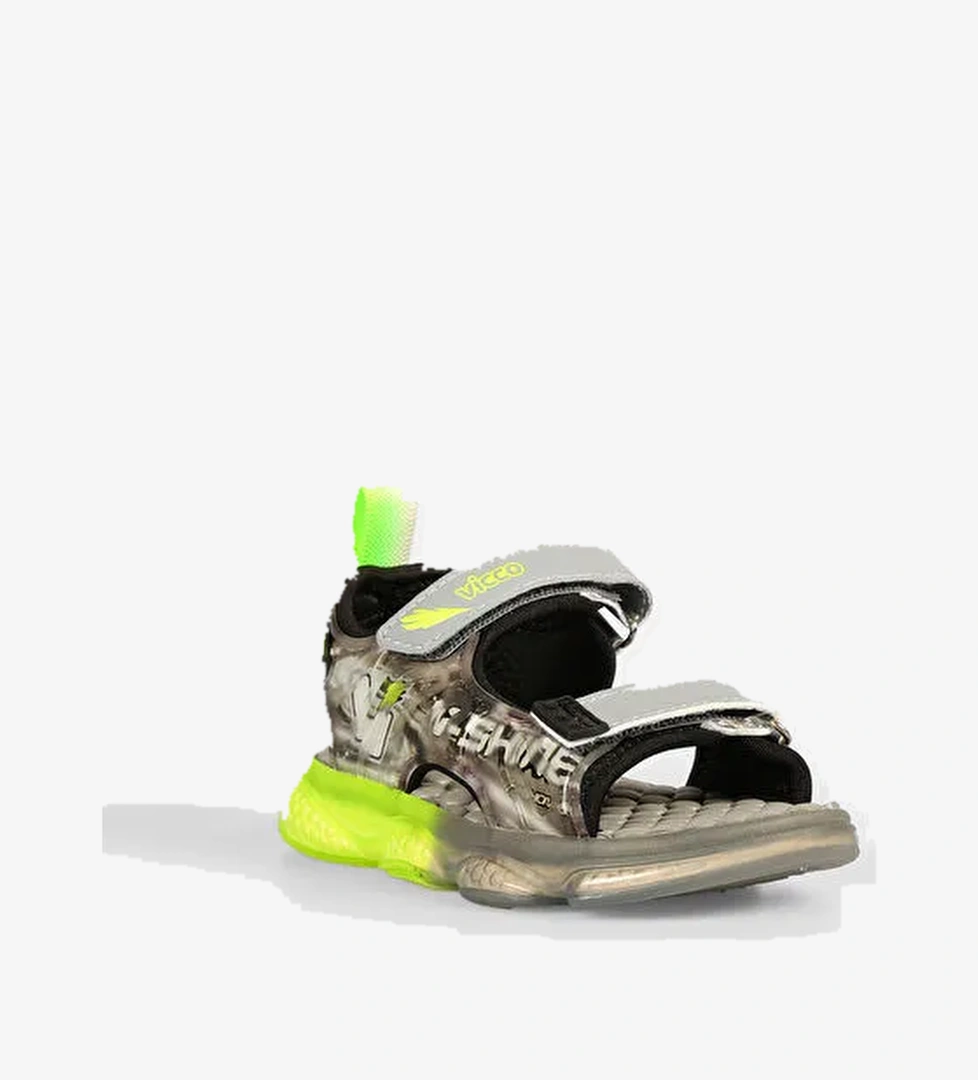 Felipe Işıklı Erkek Okul Öncesi Gri Sandalet - Görsel 1