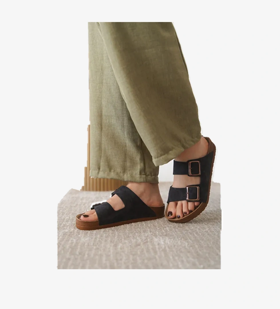 Arizona Günlük Ortopedik Unisex Çift Tokalı Terlik - Görsel 1