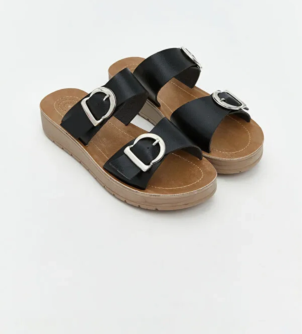 Çift Bantlı Kadın Terlik - Görsel 1