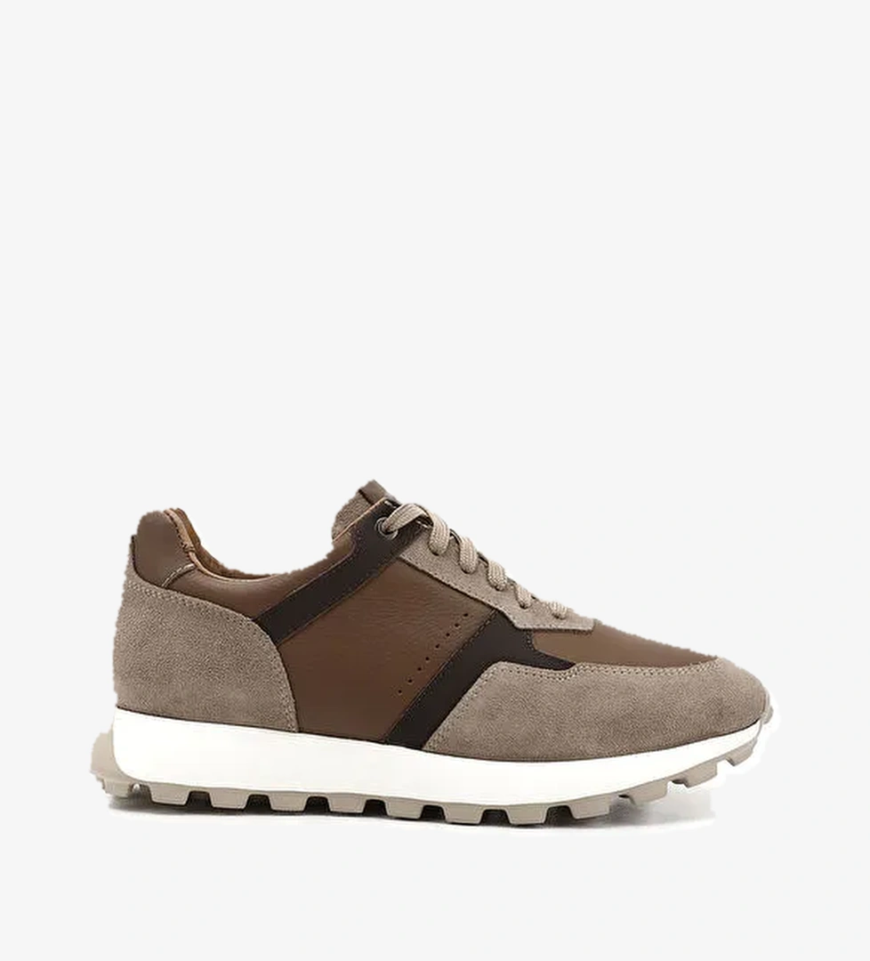 Gönderi̇(r) Erkek Çi̇kolata Kum Kahve Bağcıklı Hakiki Deri Sneaker model görseli