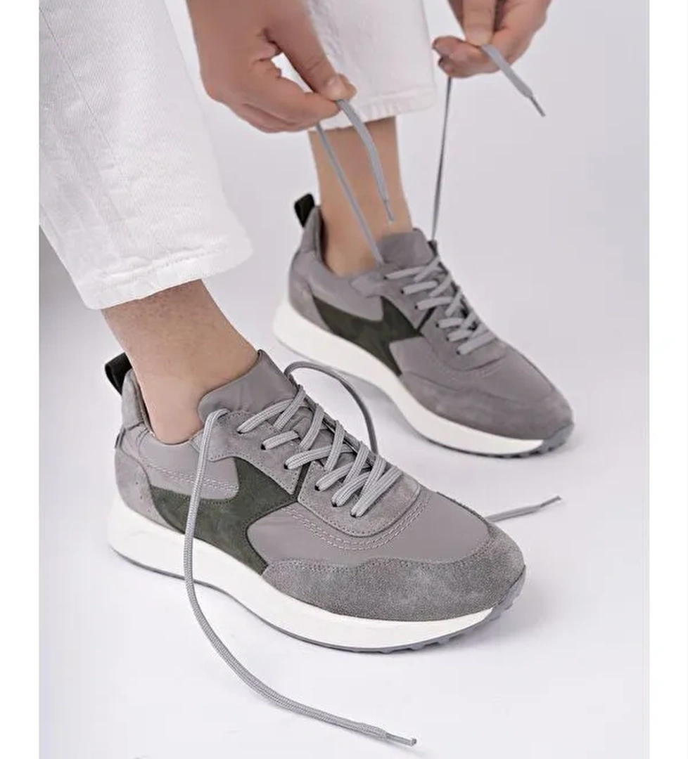 SVENSON Kalın Taban Bağcıklı Hakiki Deri Erkek Günlük Sneaker Spor Ayakkabı