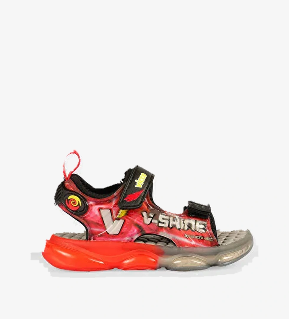 Felipe Işıklı Erkek Bebek Siyah Sandalet - Görsel 1