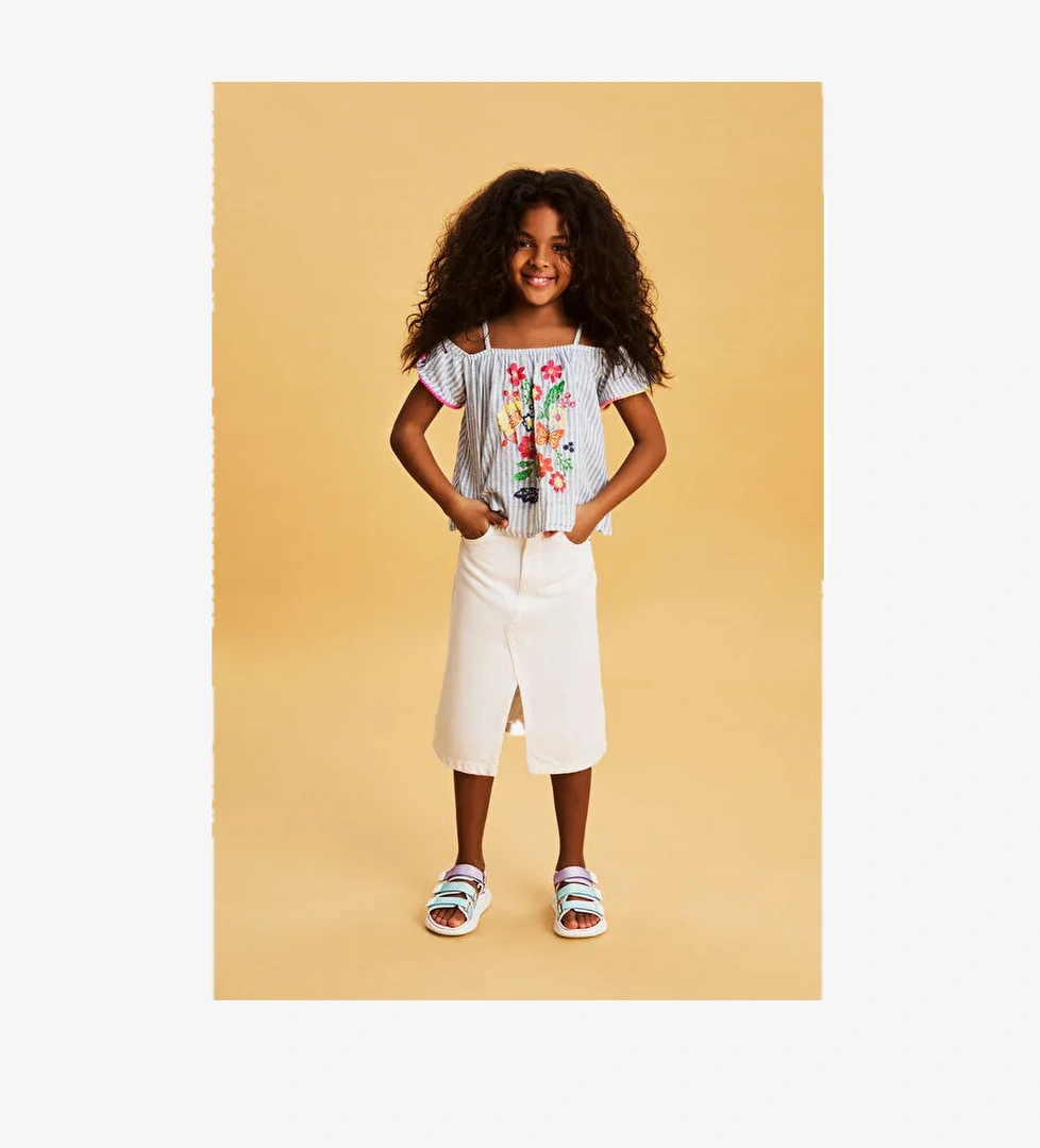 Cube Hafif Kız Okul Öncesi Pudra Sandalet - Görsel 1