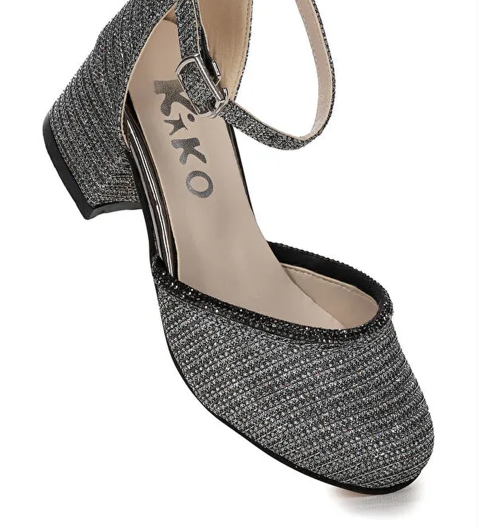 Ressa Çupra Taşlı Kız Çocuk 5 Cm Topuklu Sandalet Abiye Ayakkabı