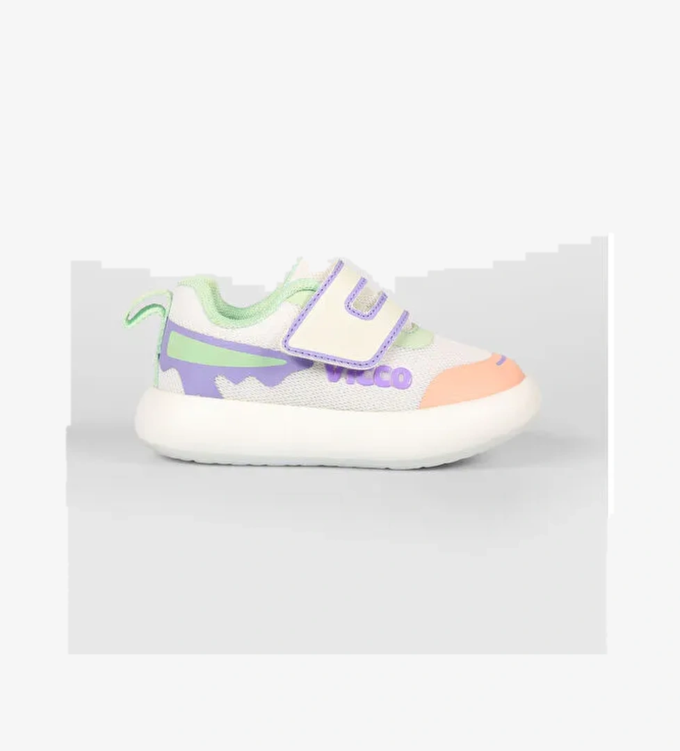 Melodic Işıklı Kız Okul Öncesi Beyaz/Lila Sneaker