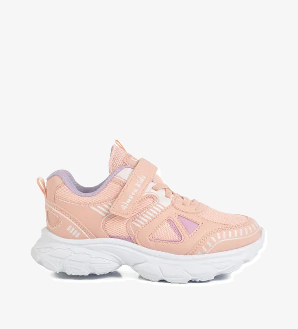 Pudra Cırtlı Fileli Kız Çocuk Spor Ayakkabı 1500 F