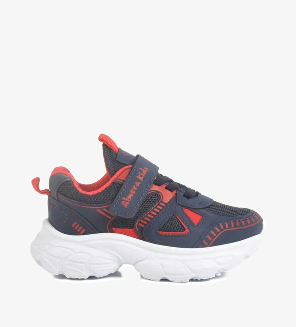 Lacivert Cırtlı Fileli Unisex Çocuk Spor Ayakkabı 1500 P