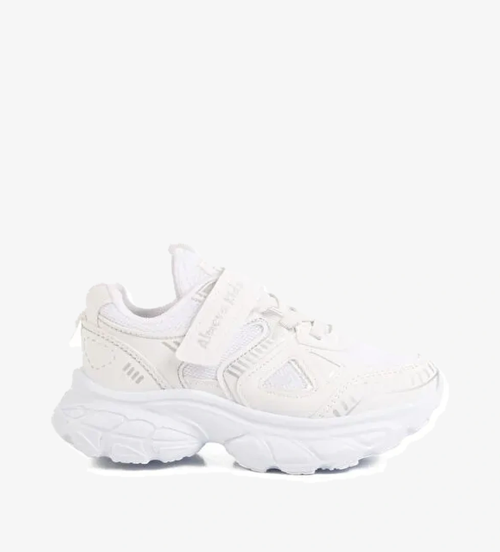 Beyaz Cırtlı Fileli Kız Çocuk Spor Ayakkabı 1500 P