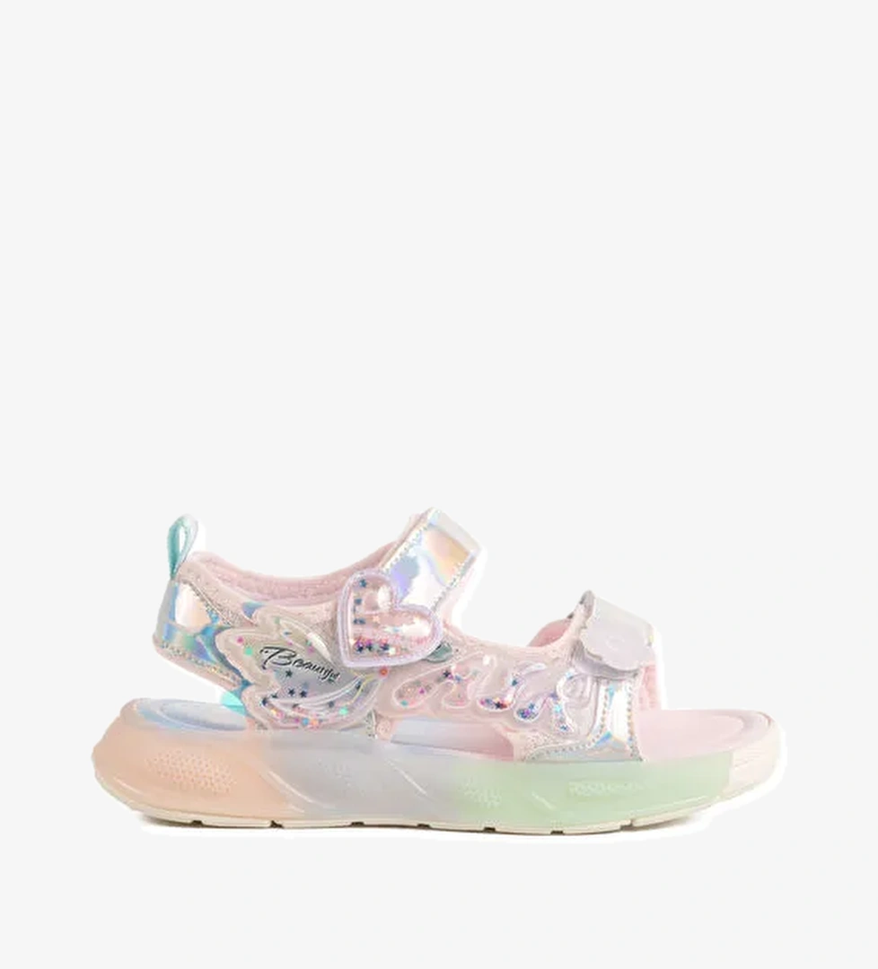 Gümüş Cırtlı Anatomik Hafif Kız Çocuk Sandalet 1946 F