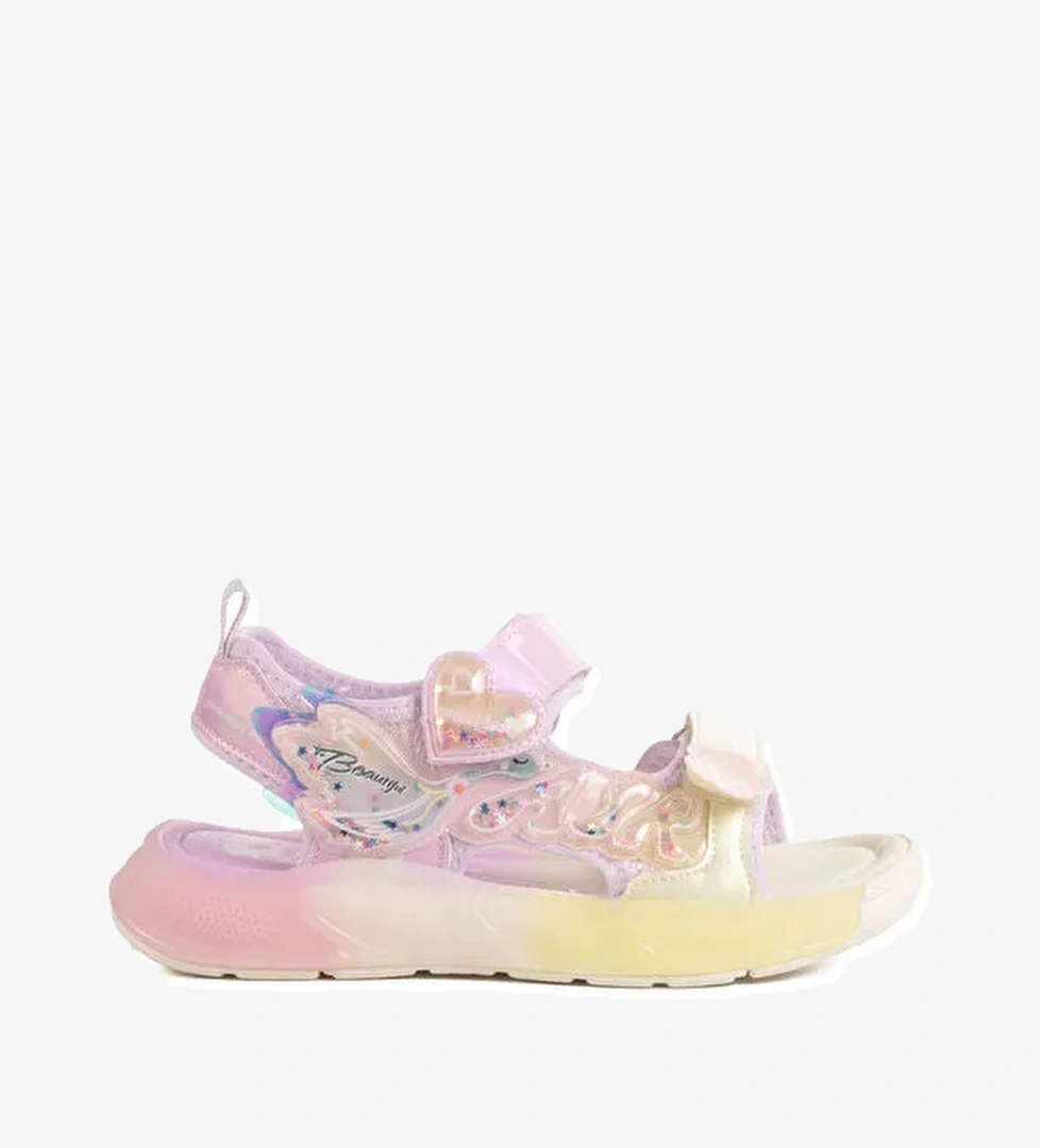 Lila Cırtlı Anatomik Hafif Kız Çocuk Sandalet 1946 F