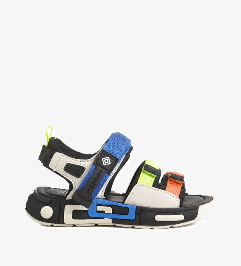 Siyah Cırtlı Hafif Anatomik Erkek Çocuk Sandalet 1947 P - Görsel 1