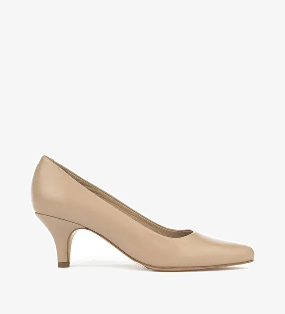 Kadın Hakiki Deri Topuklu Ayakkabı 1511030Z324 Cappuccino - Görsel 1