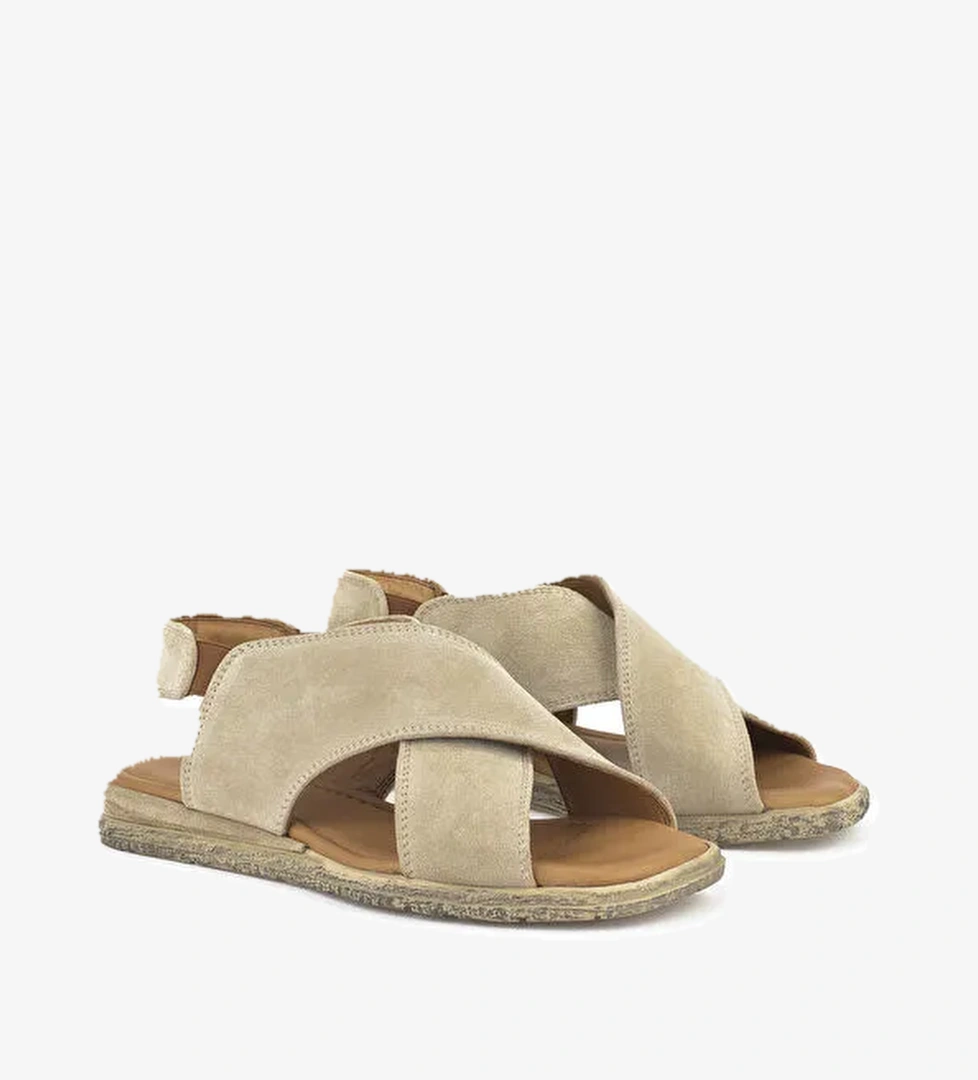 Kadın Hakiki Deri Sandalet 1511047Z706 Bej