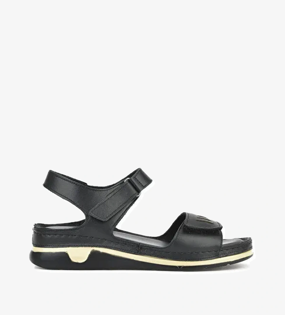 Kadın Hakiki Deri Sandalet 1511008Z22 Siyah