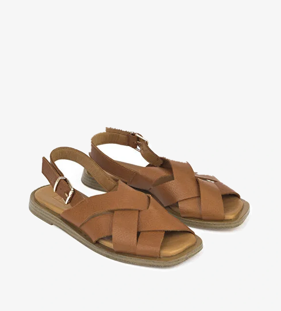 Hakiki Deri Kadın Sandalet 1511033Z25014 Taba