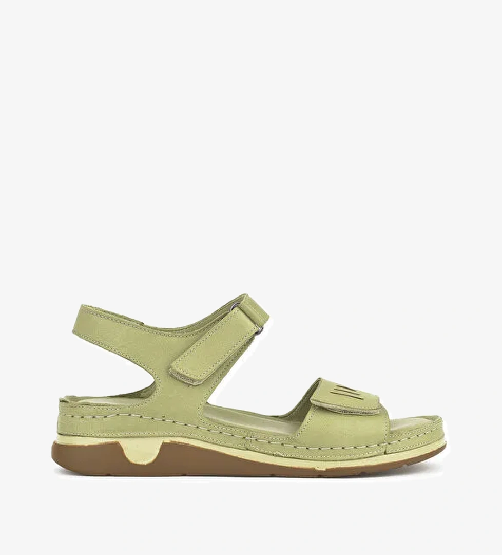 Kadın Hakiki Deri Sandalet 1511008Z22 Yeşil - Görsel 1