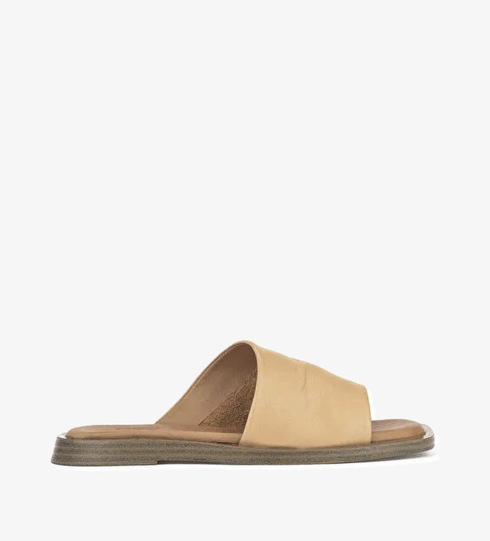 Hakiki Deri Kadın Terlik 1511033ZFATOU Nude - Görsel 1