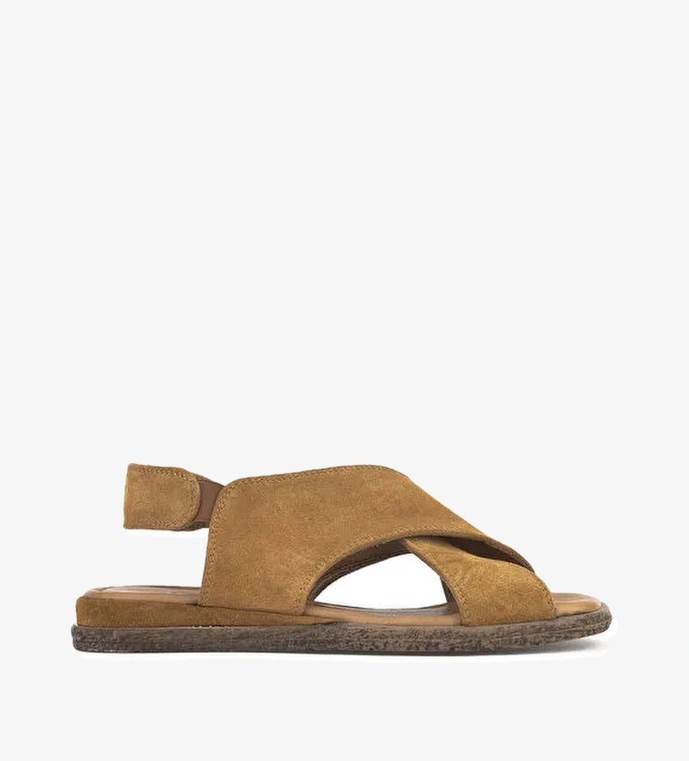 Kadın Hakiki Deri Sandalet 1511047Z706 Taba - Görsel 1