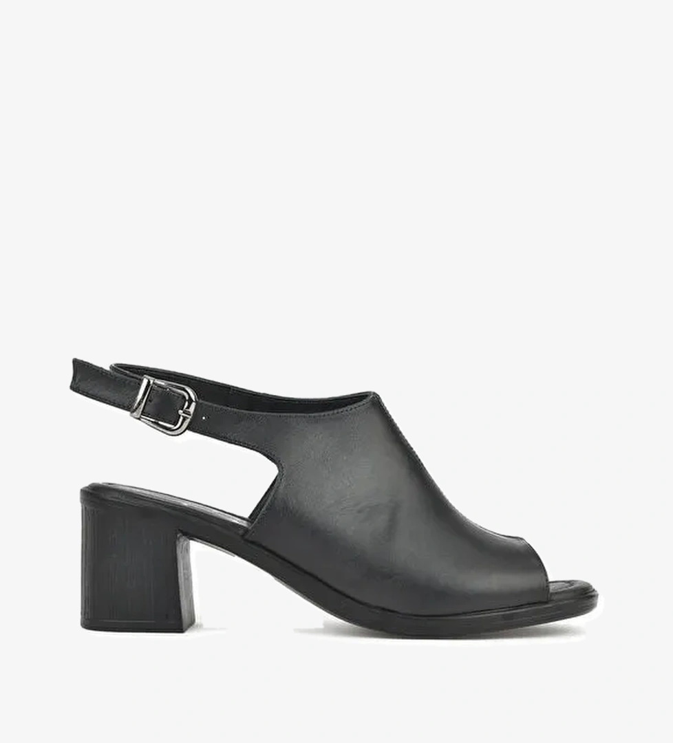 Ziya Ayakkabi Kahverengi Ziya Ayakkabi Hakiki Kadın Deri Topuklu Sandalet