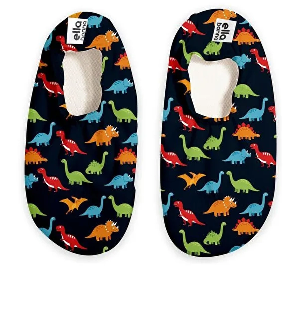 Kaydırmaz Taban, Unisex Bebek, Çocuk Deniz Ayakkabısı, Havuz Patiği, Dinozor - Görsel 1