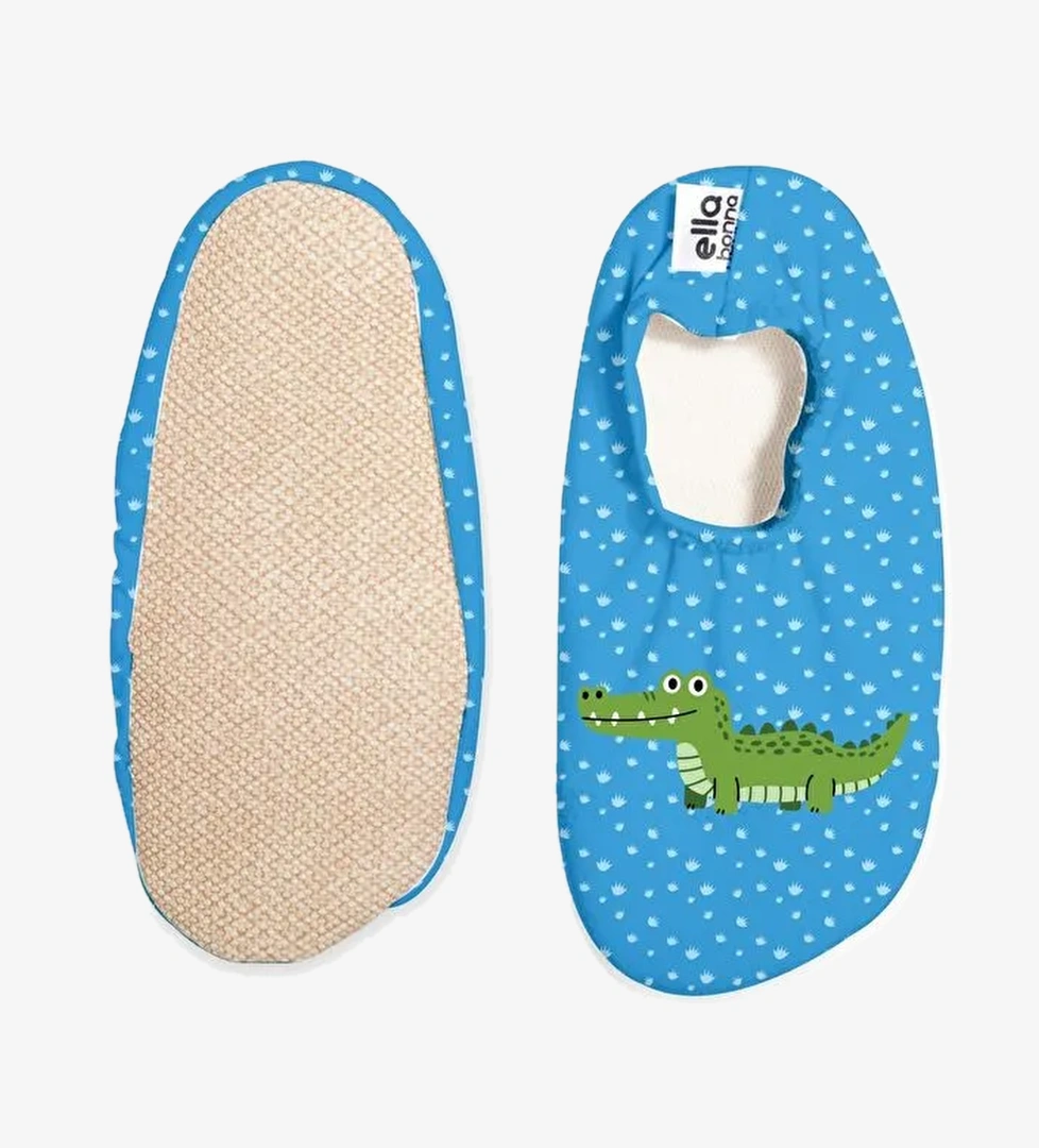 Kaydırmaz Taban, Unisex Bebek, Çocuk Deniz Ayakkabısı, Havuz Patiği, Dinozor - Görsel 1