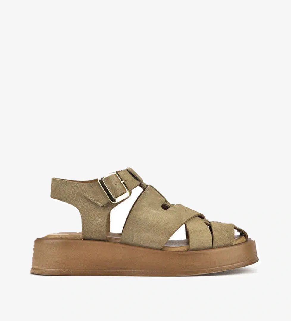 Ziya Hakiki Deri Kadın Sandalet 1511033z25013 Bej Tütün model görseli