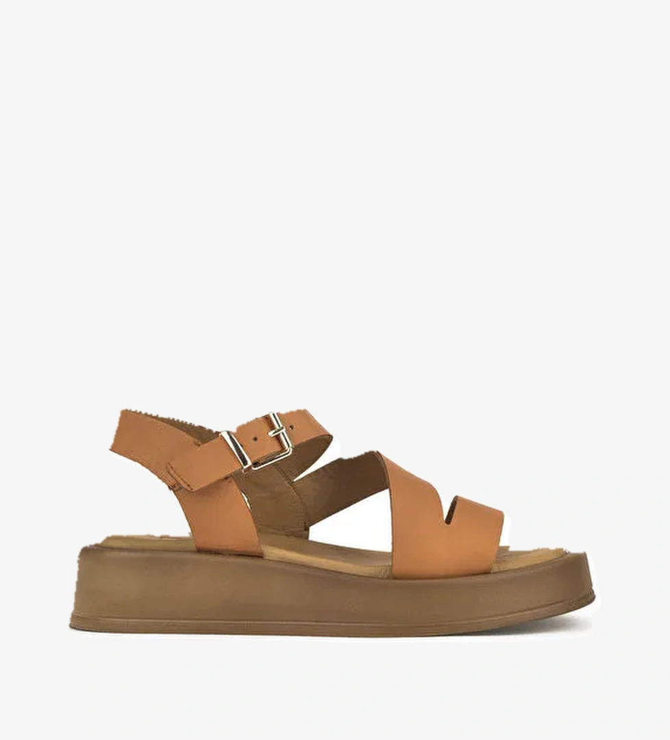 Hakiki Deri Kadın Sandalet 1511033Z442005 Taba - Görsel 1