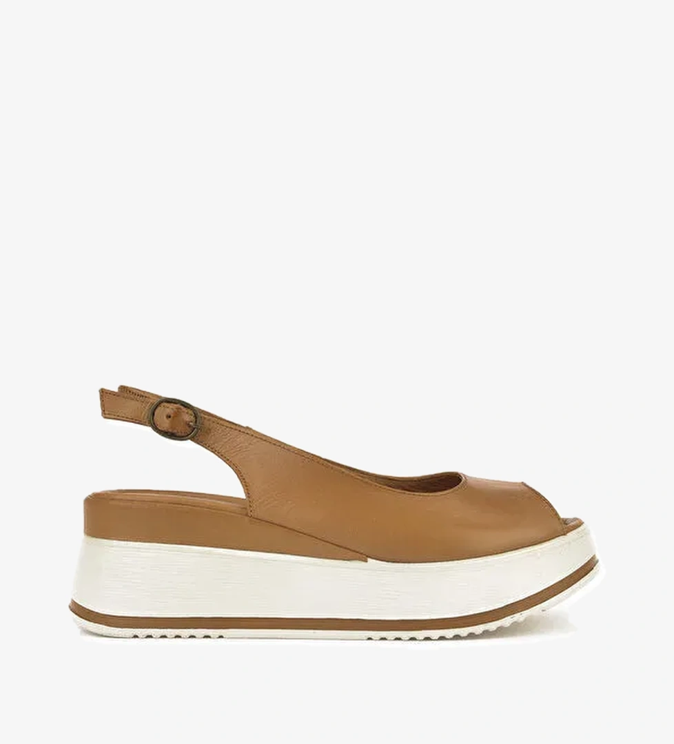 Kadın Hakiki Deri Topuklu Sandalet 151992Z50000 Taba