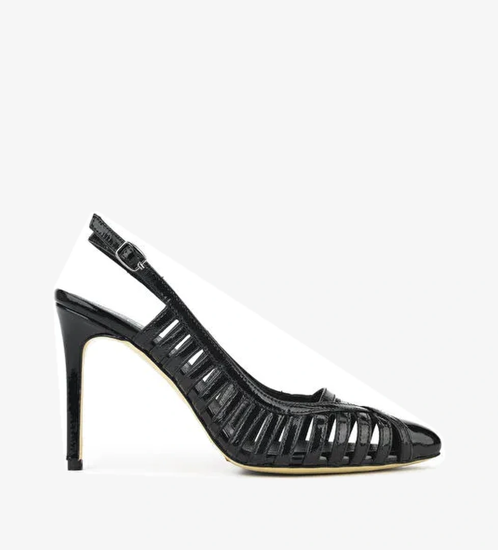 Kadın Hakiki Deri Topuklu Ayakkabı 1511030Z2532 Siyah - Görsel 1