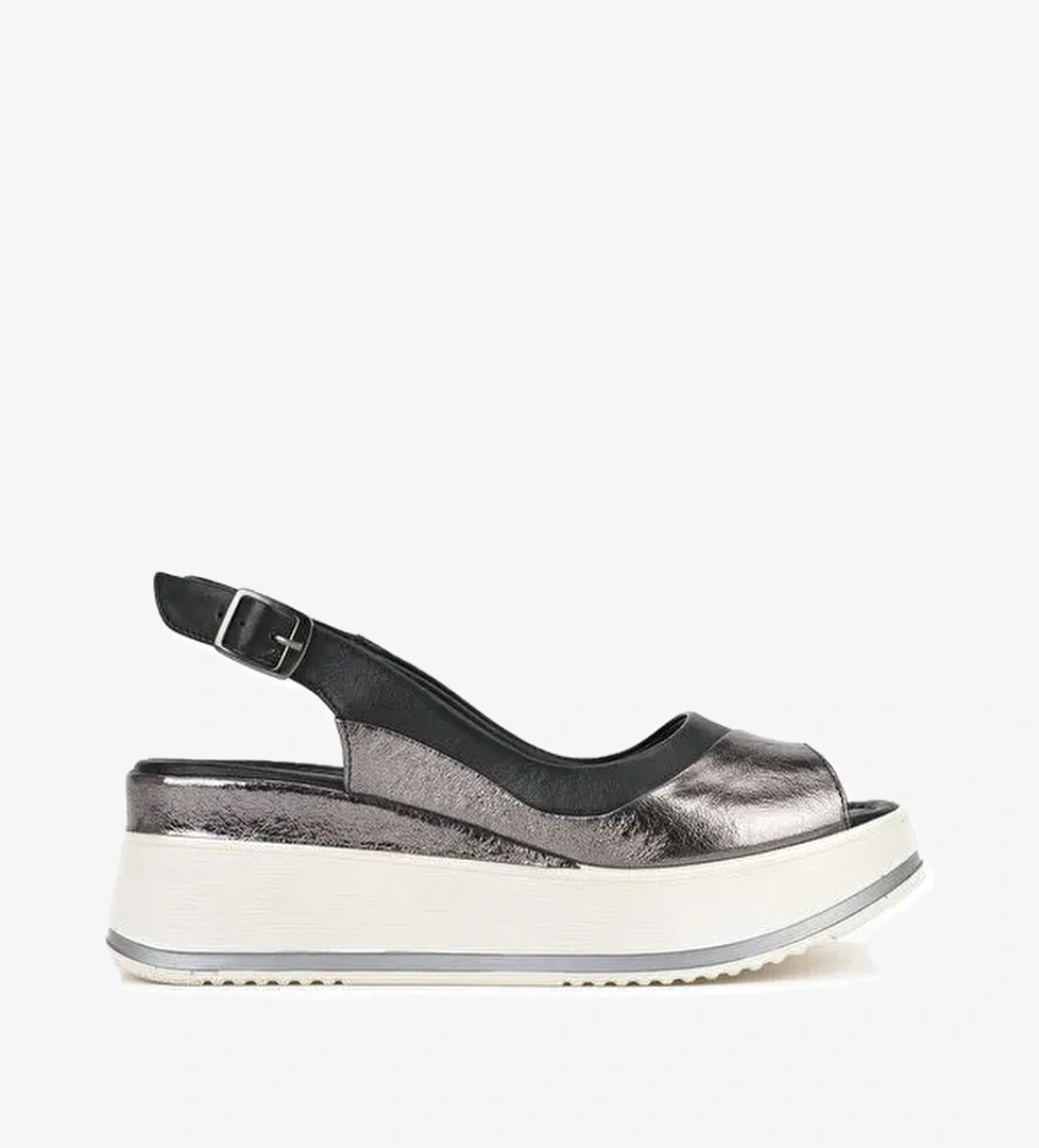 Kadın Hakiki Deri Dolgu Topuk Sandalet 151992Z50020 Siyah