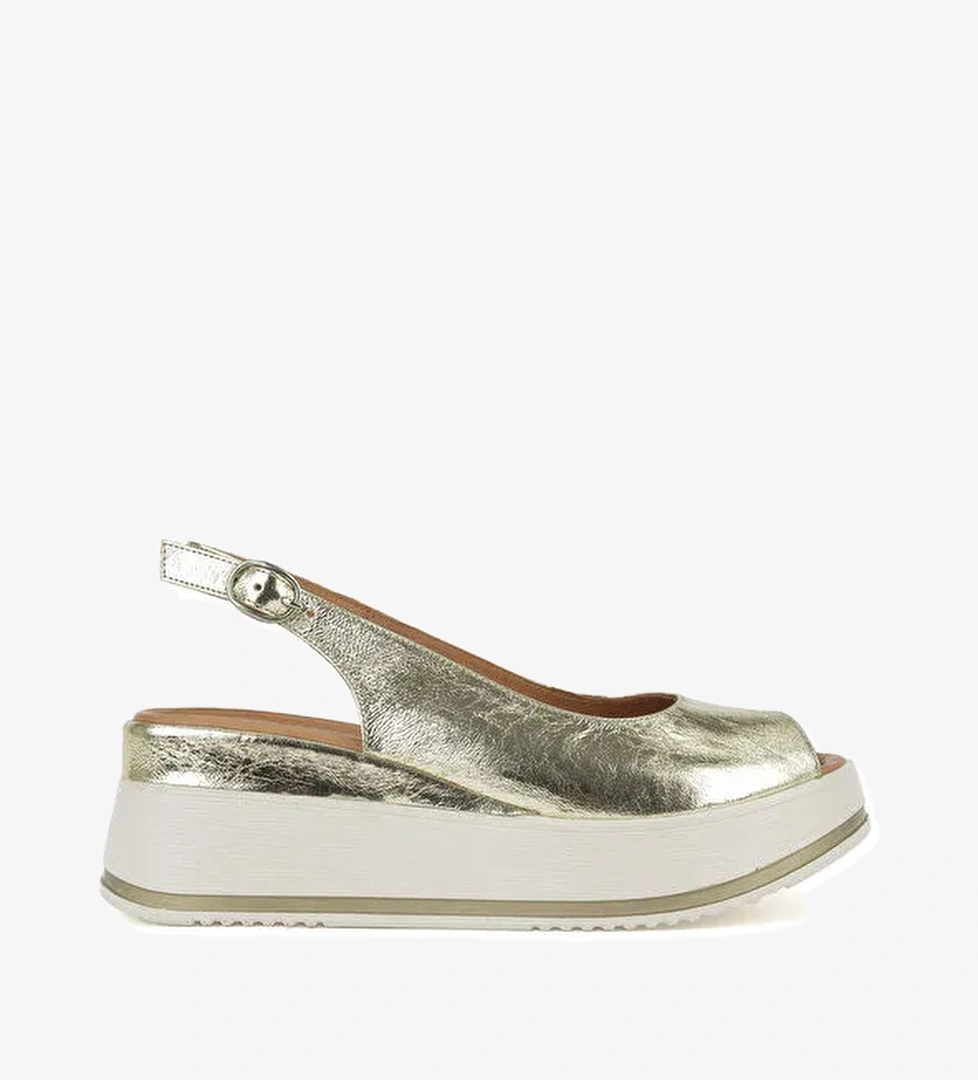 Kadın Hakiki Deri Topuklu Sandalet 151992Z50000 Altın