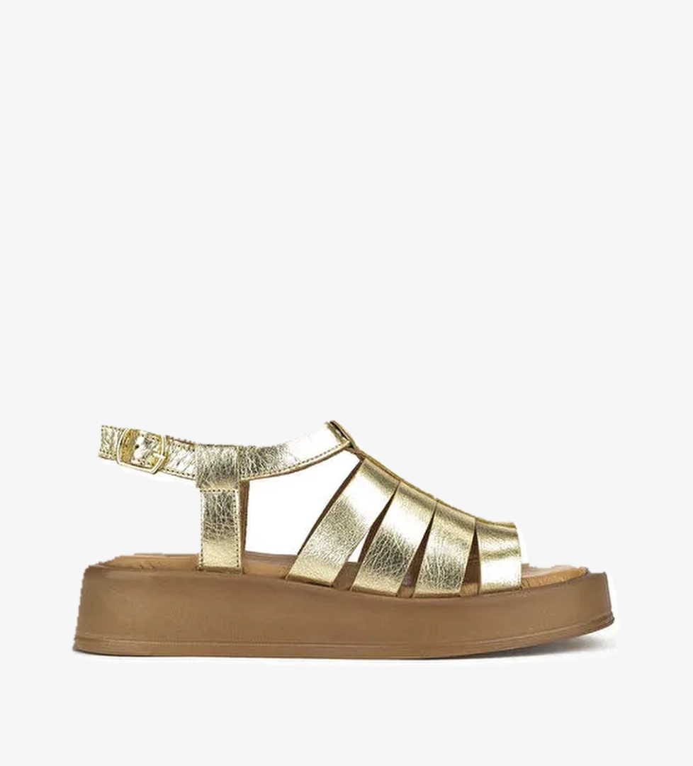 Hakiki Deri Kadın Sandalet 1511033Z23069 Gold - Görsel 1