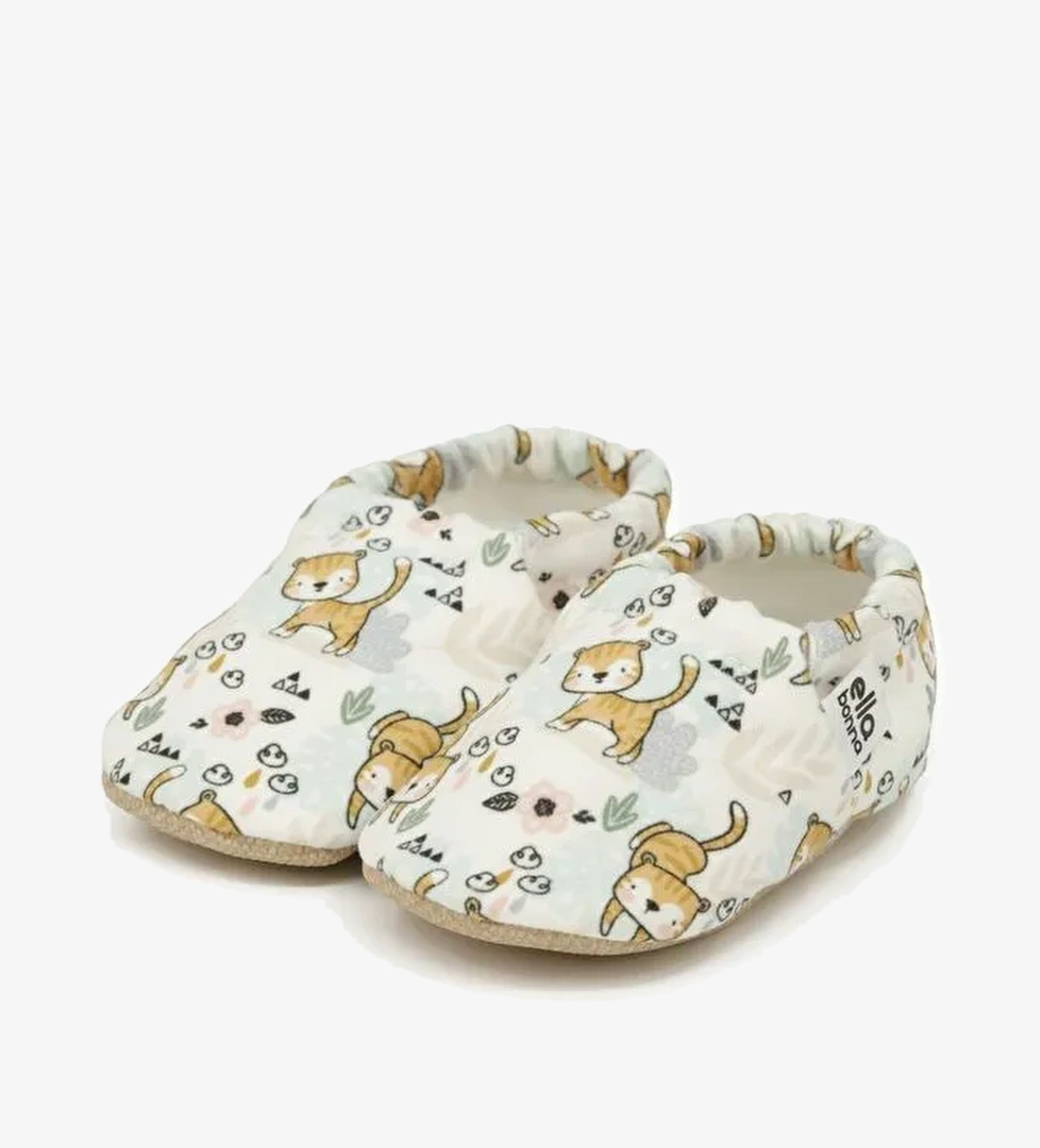 Desenli Bebek Patiği, Kaydırmaz Taban, Ev Kreş Ayakkabısı Panduf