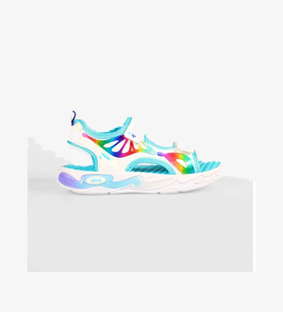 But Işıklı Kız Okul Öncesi Beyaz Sandalet