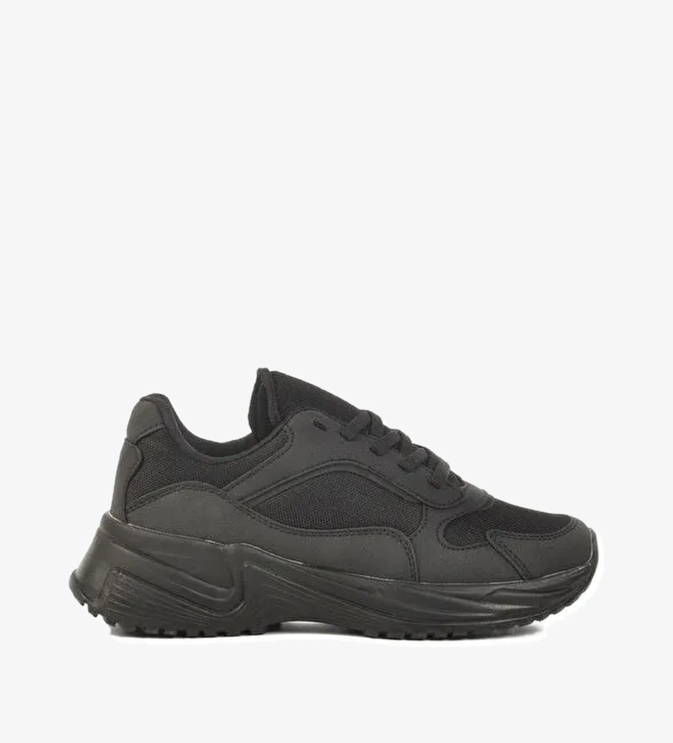 Siyah Fileli Hafif Kadın Spor Ayakkabı 2410 G