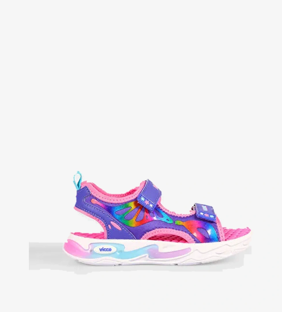 But Işıklı Kız Okul Öncesi Mor Sandalet - Görsel 1