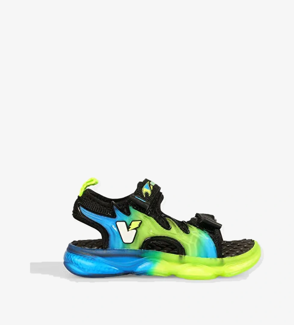 Jack Işıklı Erkek Bebek Siyah Sandalet - Görsel 1